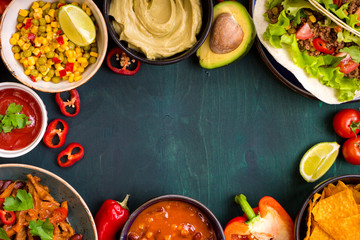 Mixed mexican food background