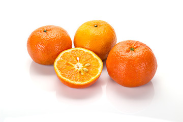 Fresh orange isolated on white background