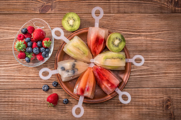 Homemade ice cream or popsicles. Frozen fruit juice.