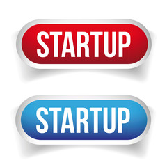Startup button set vector