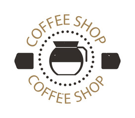 Coffee logo shop sign cafe symbol espresso design morning drink modern badge vector. Coffee logo cafe symbol and morning coffee logo. Coffee mug logo label espresso vintage elements.