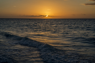 sunset in the Caribbean