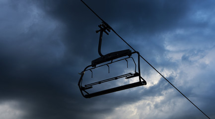 Sunset in evening in Jeseniky mountains