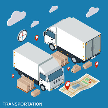 Logistics, delivery, transportation vector illustration