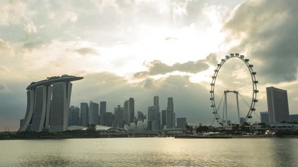 Singapore Skyline and view of Marina Bay