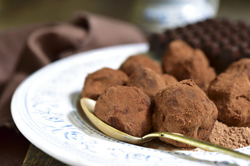 Homemade chocolate truffles.