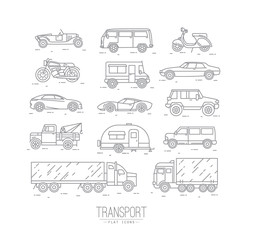 Flat transport icons