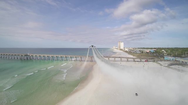 Space Craft Flyover Florida Beach 3D Render