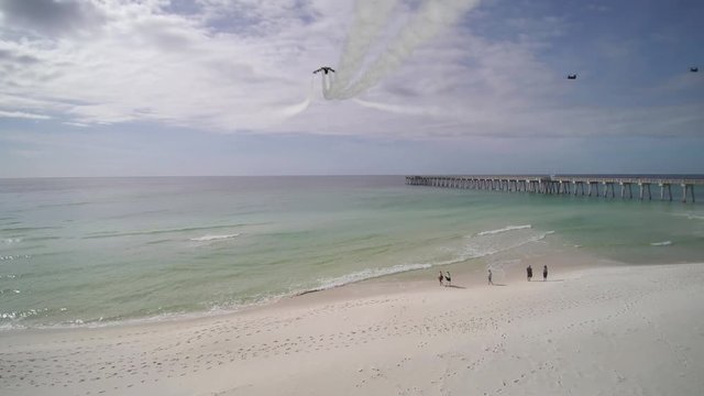 Space Craft Flyover Florida Beach 3D Render