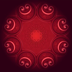 Seamless pattern. Ornate flowers henna colors vector mandala in indian style. Vintage decorative elements. Hand drawn background. Islam, Arabic, Indian, ottoman motifs.