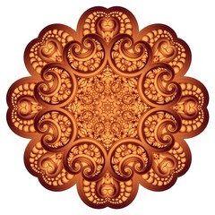 Ornate flowers henna colors vector mandala in indian style