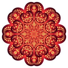 Ornate flowers henna colors vector mandala in indian style