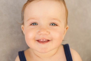 Baby smiling, closeup