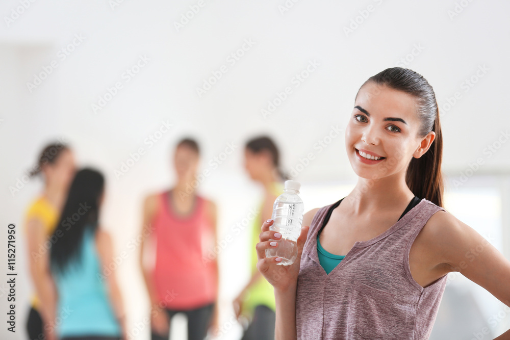 Canvas Prints young woman in gym