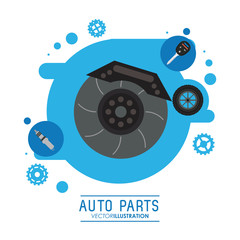 Wheel icon. Auto part design. Vector graphic