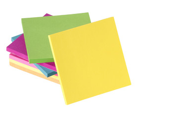 colored notes on white background