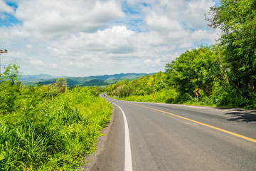 Paved road on mountains,saraburi,Thailand