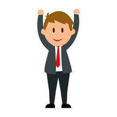 Businessman concept represented by cartoon man icon. isolated and flat illustration 