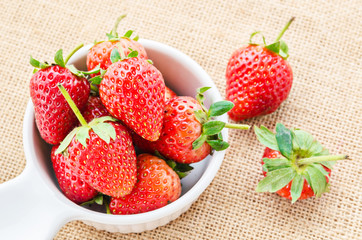 Ripe red strawberries.