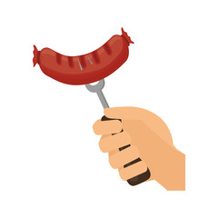 Steak house concept represented by sausage icon. isolated and flat illustration 