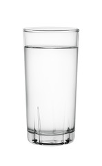 Glass of water isolated on white background