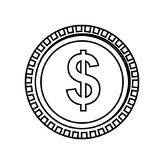 Money and financial item concept represented by coin icon. isolated and flat illustration 