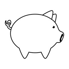 Money and financial item concept represented by piggy icon. isolated and flat illustration 