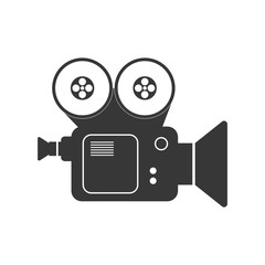 Movie concept represented by Videocamera icon. isolated and flat illustration 