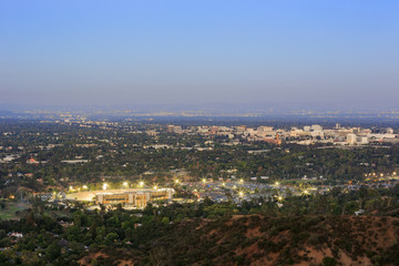 The beautiful Pasadena City hall and Pasadena downtown view