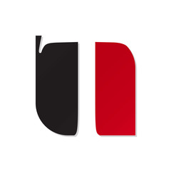initial letter shape red black