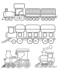 train coloring page vector
