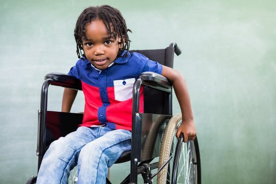 Elementary Handicapped Boy In Classroom