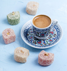 Turkish lokum and coffee