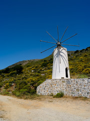 Fototapeta na wymiar Greece white mill