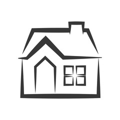 Building concept represented by house  icon. isolated and flat illustration 