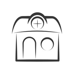 Building concept represented by house  icon. isolated and flat illustration 