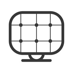 Save energy and eco concept represented by solar panel icon. isolated and flat illustration 