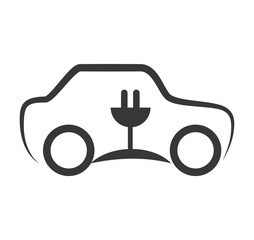 Save energy and eco concept represented by eco car icon. isolated and flat illustration 