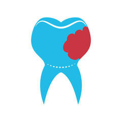 Dental care concept represented by tooth icon. isolated and flat illustration 
