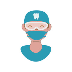 Dental care concept represented by dentist doctor icon. isolated and flat illustration 