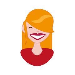 Avatar cartoon concept represented by happy woman icon. isolated and flat illustration 