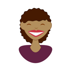 Avatar cartoon concept represented by happy woman icon. isolated and flat illustration 