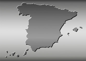 Spain Map, Wire drawing, Metal 