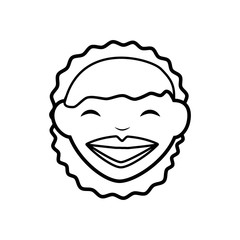 Avatar cartoon concept represented by happy woman icon. isolated and flat illustration 