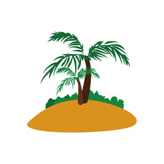 Nature and plant of summer concept represented by palm tree icon. isolated and flat illustration 
