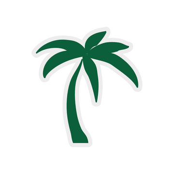 Nature and plant of summer concept represented by palm tree icon. isolated and flat illustration 
