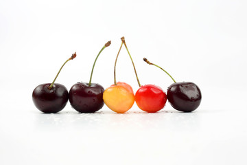 berries cherries on white background