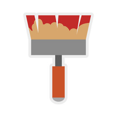 Constuction and repair concept represented by paint brush tool icon. isolated and flat illustration 