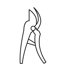Gardening concept represented by scissors tool icon. isolated and flat illustration 