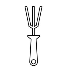 Gardening concept represented by rake tool icon. isolated and flat illustration 